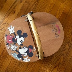 SOLD: Disney Mickey and Minnie Mouse Wooden Basket